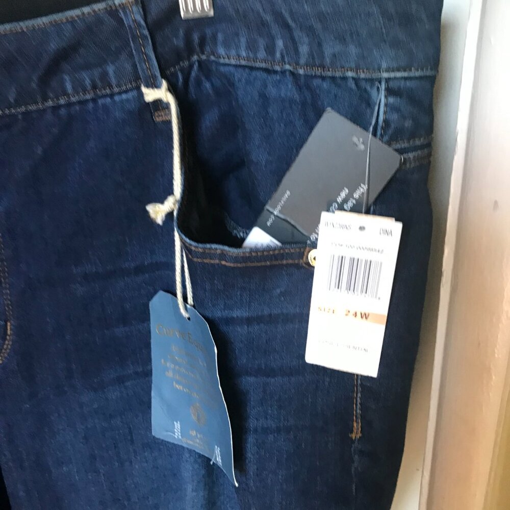 DEMOCRACY WOMEN JEANS SIZE 24W NWT STRETCH RAW HEM BOOT CUT AB SOLUTION - Picture 6 of 7
